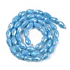 Opaque Solid Color Electroplate Glass Beads Strands EGLA-N013-P6mm-B10-2