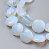 Flat Round Opalite Beads Strands G-S110-25-3