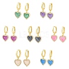 Brass Micro Pave Cubic Zirconia Hoop Dangle Earrings KK-CBA8324-16G-2