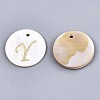 Natural Freshwater Shell Pendants SHEL-N027-04Y-1