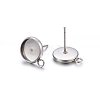 Non-Tarnish 304 Stainless Steel Stud Earring Settings LS-X-STAS-H467-08P-10mm-1