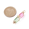 2Pcs 2 Style Two Tone Glass Double Terminated Point Beads Pendants Set PALLOY-JF02538-03-2