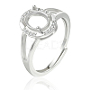 1Pc 925 Sterling Silver Prong Ring Settings STER-BBC0008-59-7
