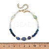 Dyed Natural Malaysia Jade & Dyed & Heated Blue Aventurine & Amazonite Nuggets & Rondelle Beaded Bracelets for Women BJEW-JB14090-01-4