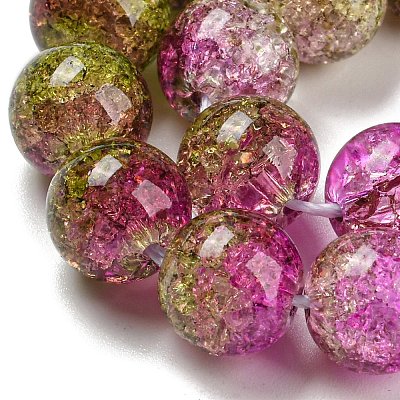 Spray Painted Crackle Glass Beads Strands DGLA-C002-10mm-04-1