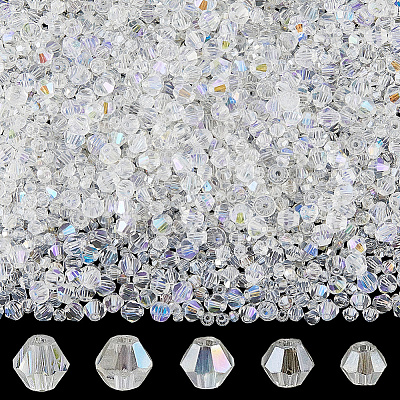 25 Strands 5 Styles Transparent Electroplate Glass Beads Strands GLAA-PA0001-34-1