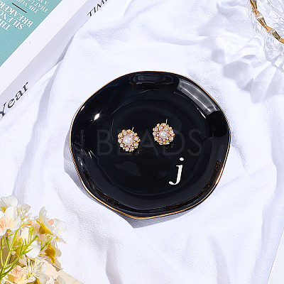 Round Ceramic Jewelry Dish AJEW-WH20067-015A-1