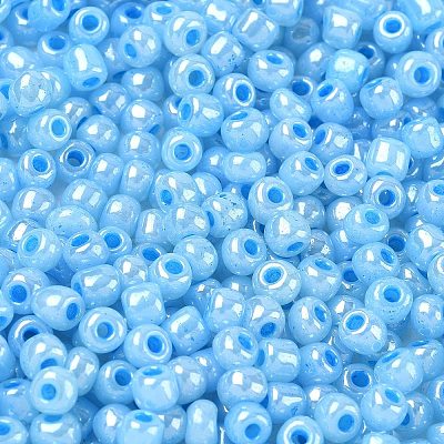 DIY Craft Beads 6/0 Ceylon Round Glass Seed Beads X-SEED-A011-4mm-143-1