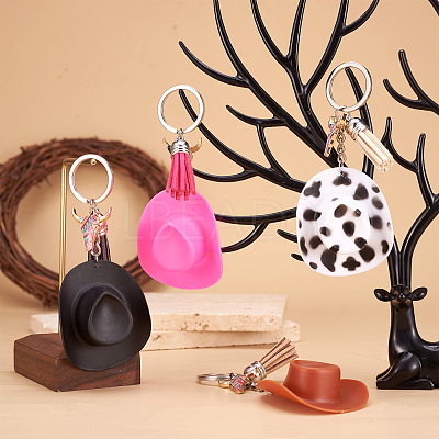DIY West Cowboy Theme Iron Keychain Making Kit DIY-TA0009-40-1