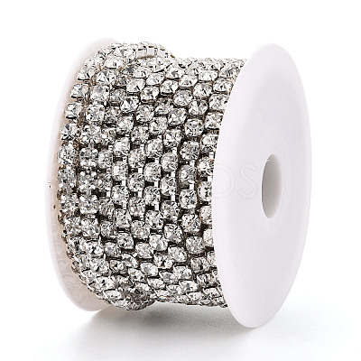 Brass Rhinestone Strass Chains CHC-T001-SS28-01S-1