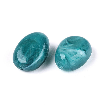 Oval Imitation Gemstone Acrylic Beads OACR-R052-09-1