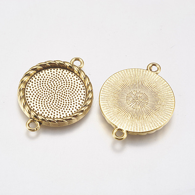 Zinc Alloy Cabochon Connector Settings X-PALLOY-A15774-AG-FF-1