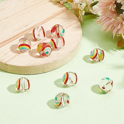 12Pcs Transparent Glass Beads GGLA-PH0001-59-1