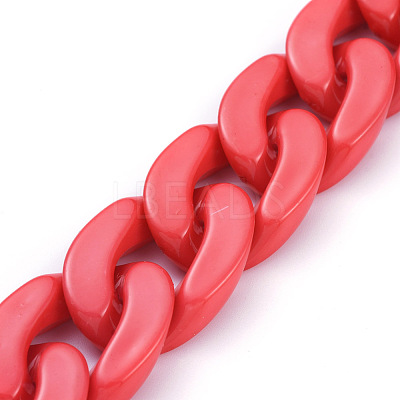Handmade Opaque Acrylic Curb Chains AJEW-JB00564-1