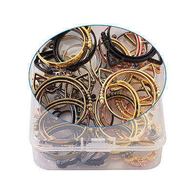 Alloy Open Back Bezel Pendants(Rotatable) PALLOY-TA0001-01-1