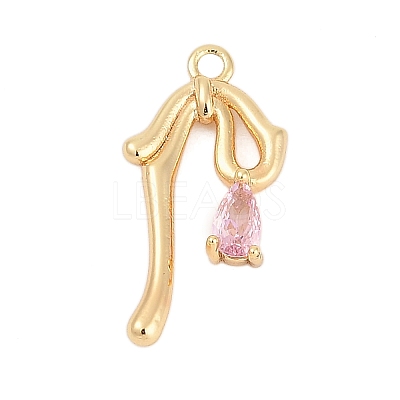Brass Micro Pave Cubic Zirconia Pendants ZIRC-P122-05C-G02-1