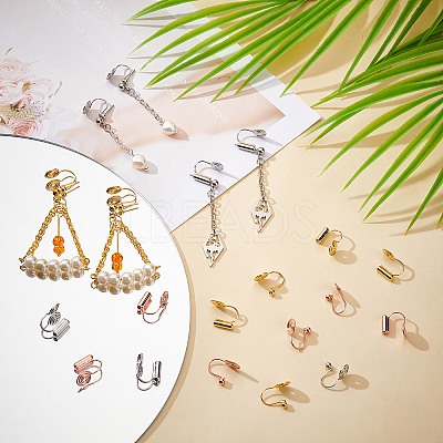 20pcs 5 style Brass Cuff Earring Settings KK-PH0003-94-1