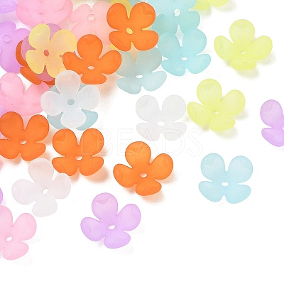 4-Petal Transparent Acrylic Bead Caps FACR-T001-09C-1
