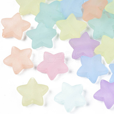 Transparent Frosted Acrylic Beads FACR-N002-01A-1
