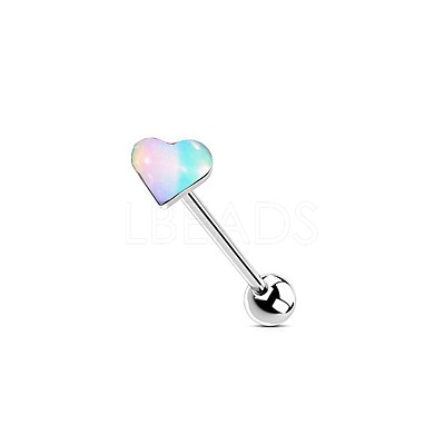 304 Stainless Steel & Acrylic Straight Barbell Tongue Rings FS-WG7AF88-01-1