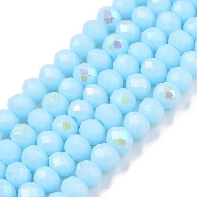 Electroplate Opaque Solid Color Glass Beads Strands EGLA-A044-P3mm-L06-1