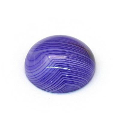 Dyed Natural Striped Agate/Banded Agate Cabochons G-R348-16mm-04-1