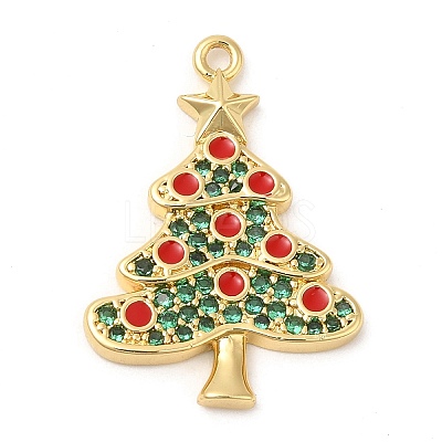 Rack Plating Brass Pave Cubic Zirconia Pendants X-KK-R150-08G-01-1