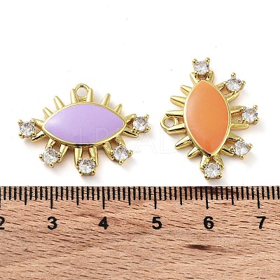 Brass Brass Micro Pave Cubic Zirconia Pendants KK-F871-19G-1