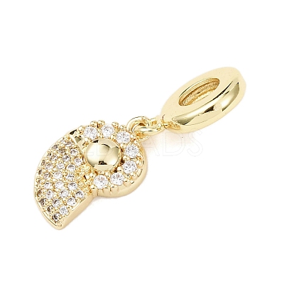Brass Micro Pave Clear Cubic Zirconia Sea Animal European Dangle Charms LS-KK-B159-04G-03-1