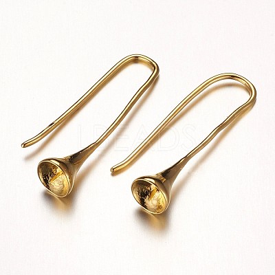 Brass Earring Hooks X-KK-D526-46-1