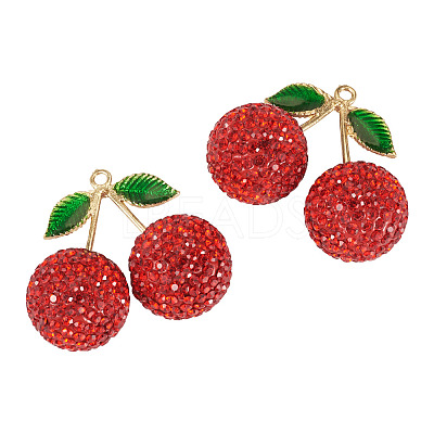 2Pcs Alloy Cherry Charms FIND-TA0009-30C-1