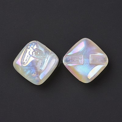 Rainbow Iridescent Plating Acrylic Beads LS-OACR-A010-06F-1