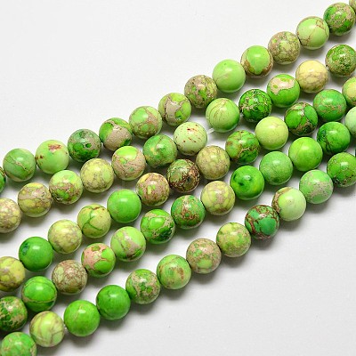 Natural Imperial Jasper Beads Strands X-G-I122-8mm-01-1