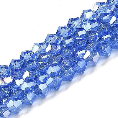Transparent Electroplate Glass Beads Strands GLAA-F029-3mm-A07-1