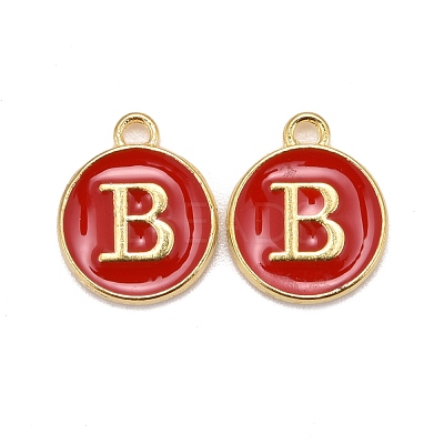 Golden Plated Alloy Enamel Charms X-ENAM-S118-03B-1