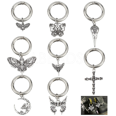 16Pcs 8 Style Cross/Butterfly/Moon Alloy Shoe Decoration HJEW-AB00624-1