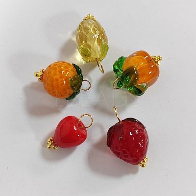 20Pcs 5 Style Handmade Lampwork Pendants FIND-CJ0001-10-1