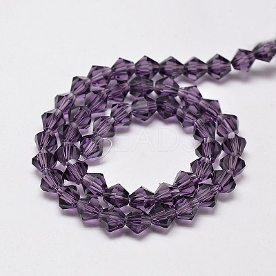 Imitate Austrian Crystal Bicone Glass Beads Strands GLAA-F029-3x3mm-04-1
