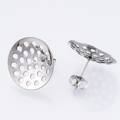 Non-Tarnish 304 Stainless Steel Stud Earring Findings X-STAS-Q231-03C-A-1