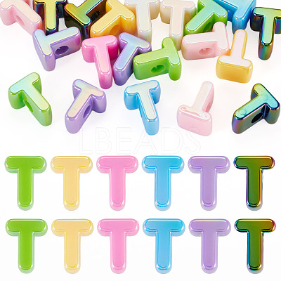 20Pcs UV Plating Opaque Acrylic European Beads OACR-TADJ0001-16T-1