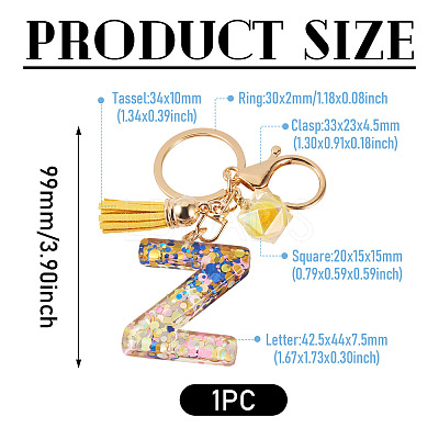 Alloy Resin Polygon Keychains KEYC-TADJ0002-03G-Z-1