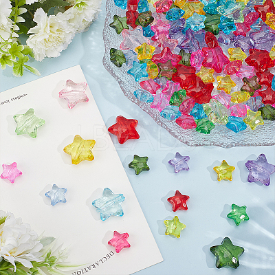 130Pcs 2 Styles Transparent Acrylic Beads MACR-ME0001-23-1