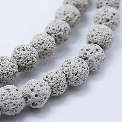 Natural Lava Rock Beads Strands G-P349-01-8mm-1
