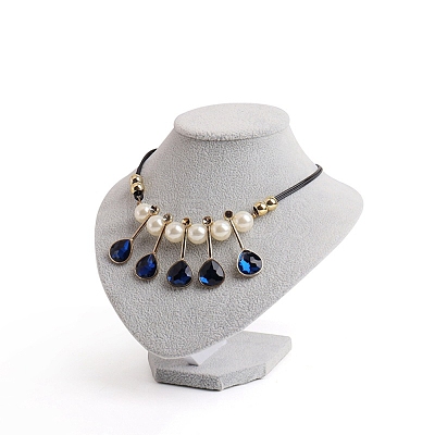 Bust Plastic Covered with Velvet Necklace Display Stands NDIS-L006-01A-1
