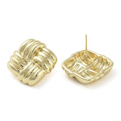 Brass Studs Earrings EJEW-K276-10G-1