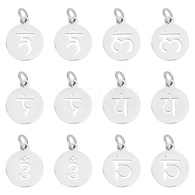 24Pcs 6 Styles 304 Stainless Steel Charms STAS-UN0048-62-1