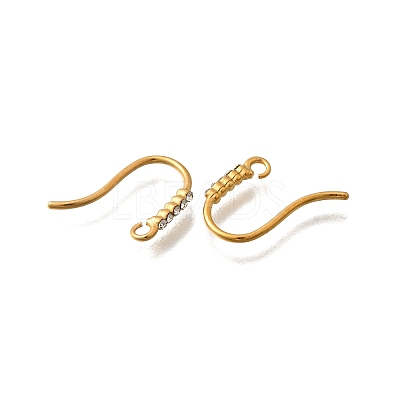 304 Stainless Steel Rhinestone Earring Hooks STAS-D310-01G-02-1