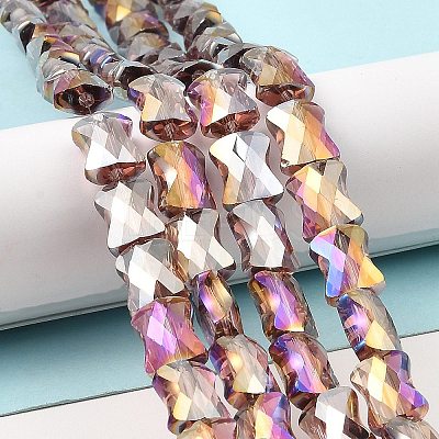 AB Color Plated Transparent Glass Beads Strands EGLA-P051-06A-A14-1