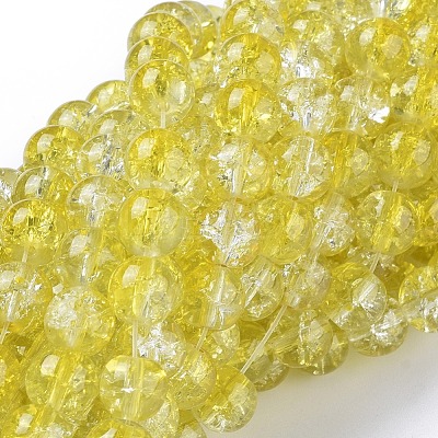 Baking Paint Crackle Glass Beads Strands X-CCG-S001-8mm-04-1