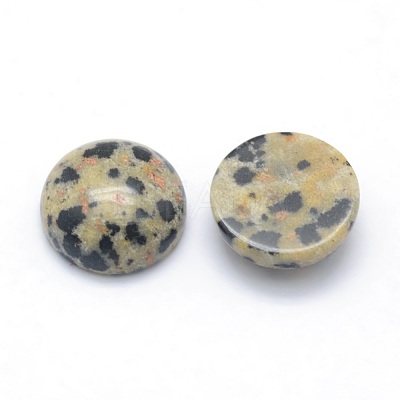 Natural Dalmatian Jasper Cabochons G-P393-R33-4MM-1